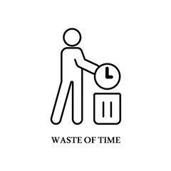 Icon a waste of time, isolated against a clean background.