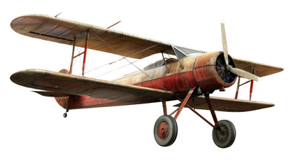 Vintage Airplane in Flight: A meticulously detailed, antique biplane with a classic design is showcased, evoking nostalgia and the spirit of aviation's golden age.