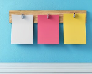 Notice board with pinned papers isolated on white background used for public announcements
