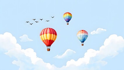 Fototapeta premium Colorful Balloons Kids Wallpaper AI