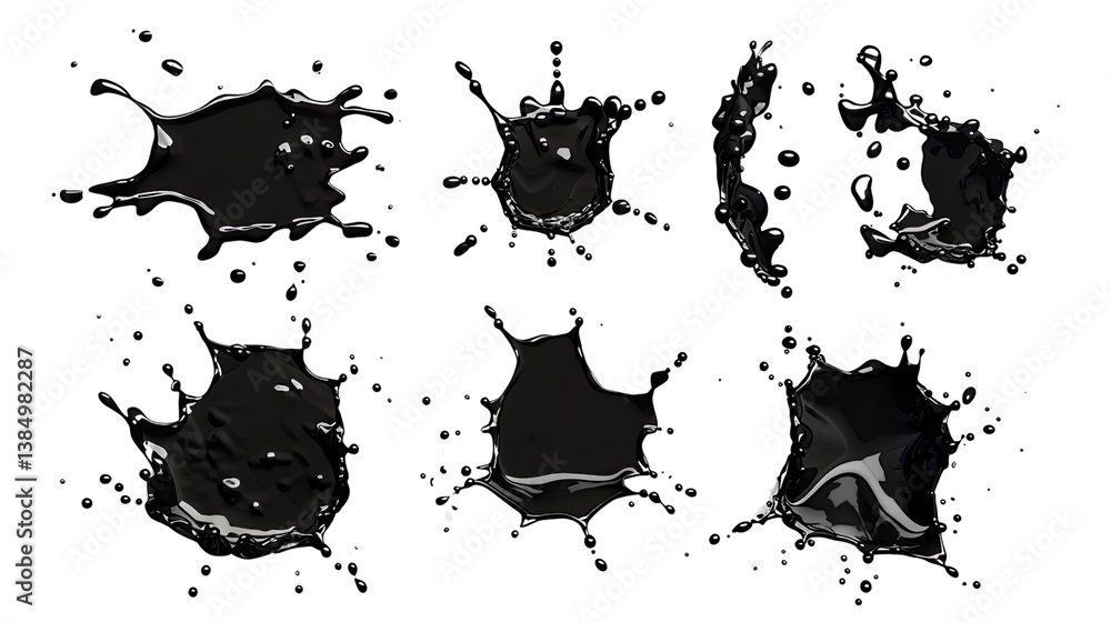 Aufkleber ink splatters: capture the dynamic dance of ink, showcasing a mesmerizing array of ink splatters aga