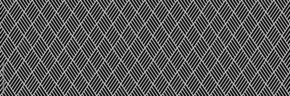 Aufkleber horizontal black and white checked plaid texture for pattern and background.
