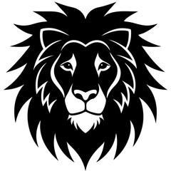 Lion face vector silhouette illustration