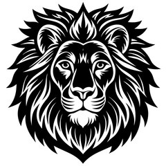 Lion face silhouettes  vector illustration