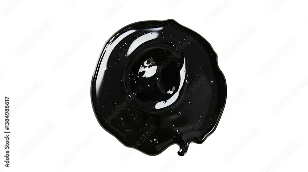 Poster black fluid splatter: an abstract close-up captures the dynamic movement of a black fluid splatter, 