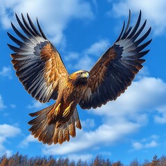 Sky Soaring Golden Eagle Snake Attack Scene Dramatic Nature Wildlife Photo