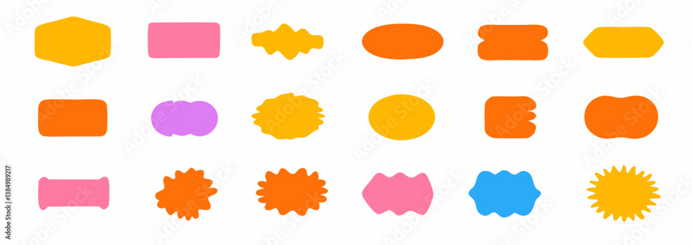 Poster geometric shape collection: a vibrant assortment of abstract geometric shapes in an array of eye-cat