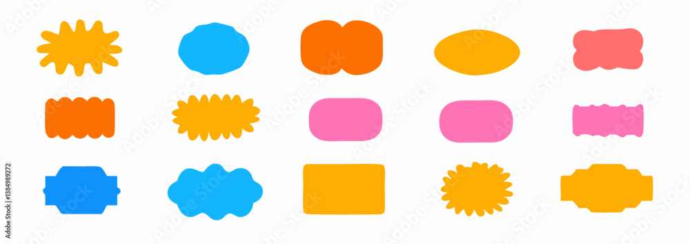 Poster shapes variety: a collection of colorful and diverse shapes, perfect for adding visual interest to a