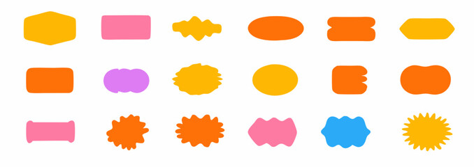 Geometric Shape Collection: A vibrant assortment of abstract geometric shapes in an array of eye-catching colors, providing a playful yet professional visual resource.