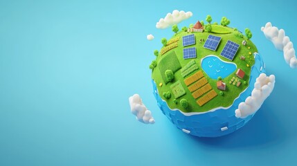 A Miniature World with Solar Panels