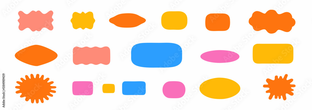 Poster colorful abstract shapes: a vibrant collection of various colorful abstract shapes in different form