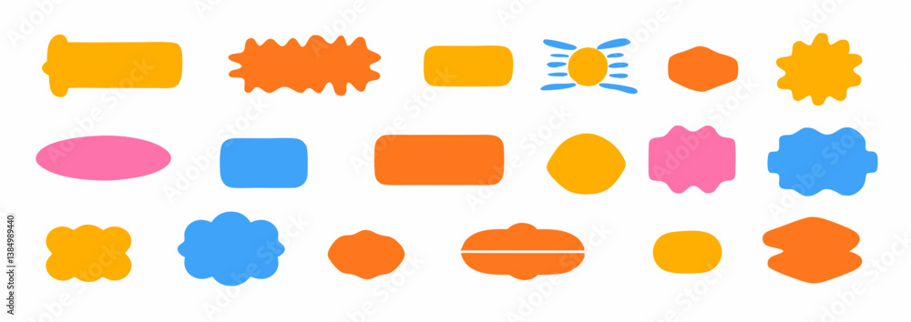 Poster geometric shapes and designs: vibrant assortment of colorful geometric shapes. perfect for adding a 