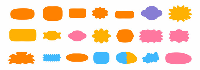 Geometric Delights: A collection of vibrant, diverse geometric shapes and forms in a bright, playful arrangement, perfect for design, branding, and visual interest.