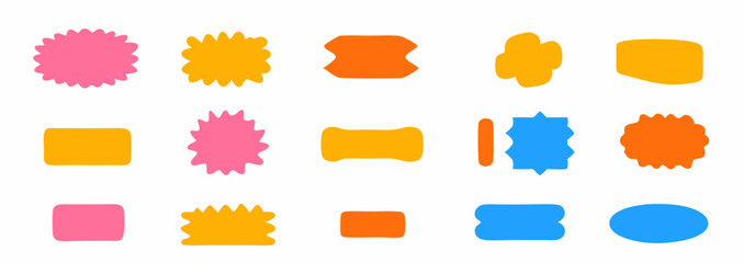 Colorful Shape Collection: A vibrant assortment of colorful shapes. Including diverse shapes and colors to inspire creative projects.