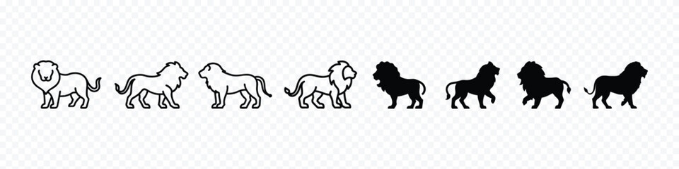 silhouette of a lion, A Powerful Lion Silhouette, Lion mascot logo, Royal king lion crown