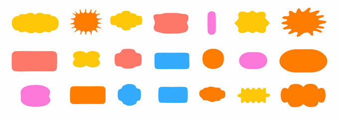 Abstract Shapes and Colors: A vibrant composition showcasing a collection of diverse, colorful abstract shapes in various sizes and forms, suggesting creativity and visual interest.