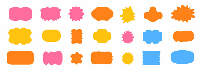 Vibrant Shape Collection: An assortment of playful shapes in various colors, offering a dynamic visual palette for creative design projects, perfectly evoking a sense of fun and versatility.