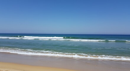 Azure Embrace: Midday's Coastal Calm AI Generated