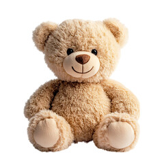 Obraz premium Fluffy Teddy Bear with Gentle Smile Isolated on Transparent Background