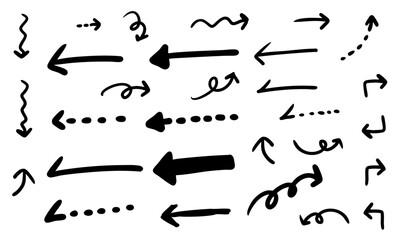 手書きのシンプルな矢印セット