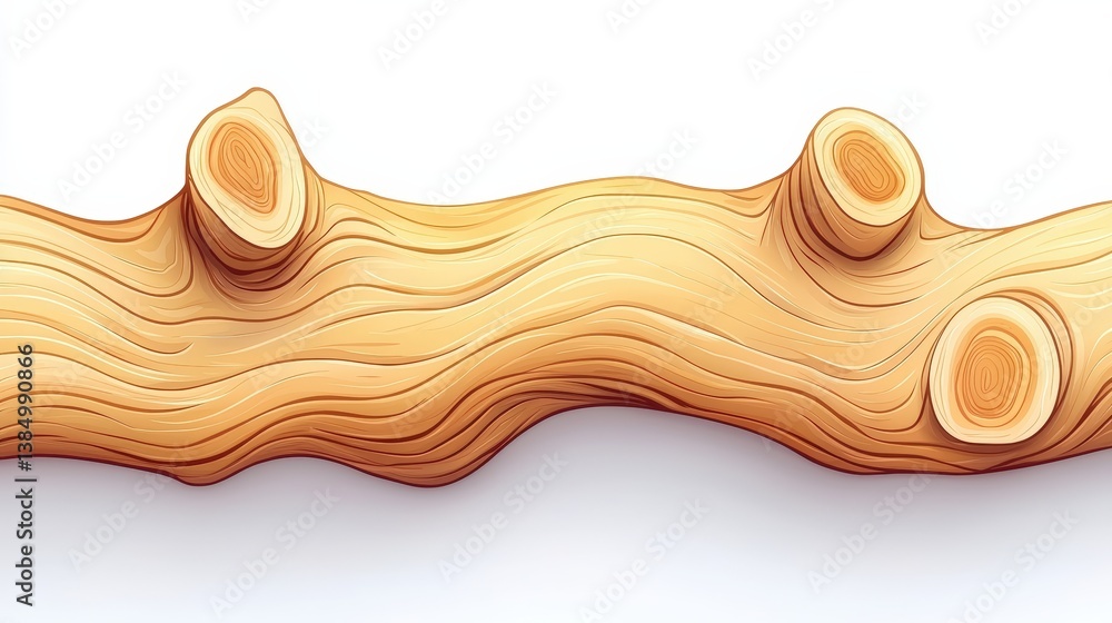 Poster natural textured wood log with smooth grain pattern ideal for background and design elements