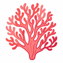 Minimal Coral Vector Illustration on White Background