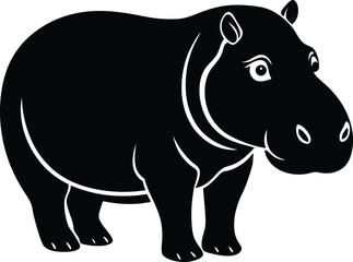 hippopotamus silhouette vector art.