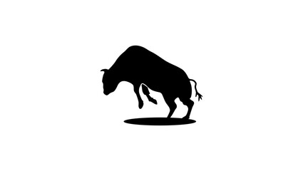 rodeo bull symbol , black isolated silhouette