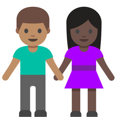 Couple Holding Hands (Light Man, Dark Woman)
