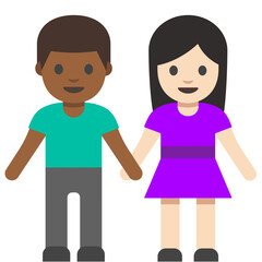 Couple Holding Hands (Dark Man, Light Woman)
