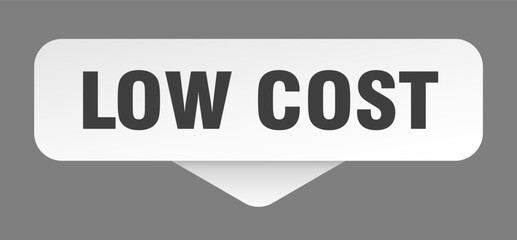 low cost sticker. low cost sign isolated on gray background