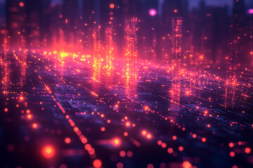 Connected Future – Futuristic Illustration of a Digital Society with Glowing Networks