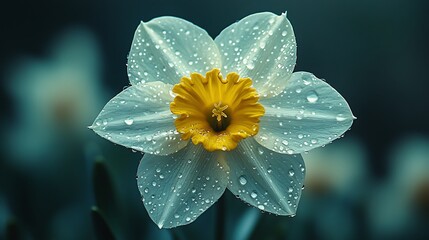 yellow flower with water drops