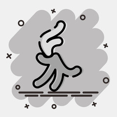 Icon platycerium. Plant leaves elements. Icon in comic style.