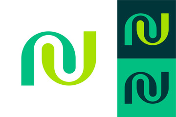 Creative Letter "N" Logo with Dynamic Curved Elements