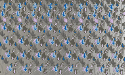 Fototapeta premium Colorful abstract blue background with circles featuring a diverse group of people in a 3D style representing community and society