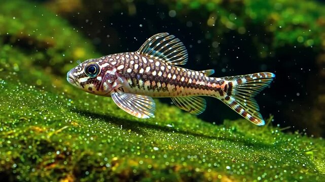 Tropical Fish Swimming in a Lush Underwater Habitat
