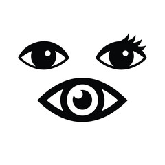 vector silhouette of human eyes
