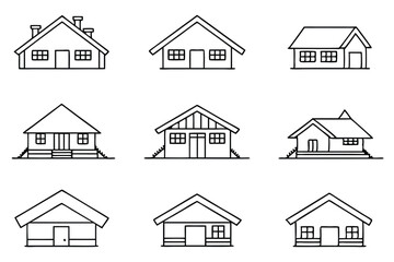 Chalet Line Art Creative Sketch for Architecture and Home Design 