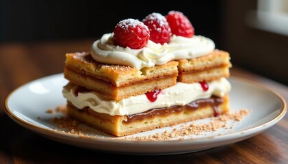 Classic Italian dessert, layers of coffee-soaked ladyfingers and mascarpone cream , yummy, bakery, studio shot