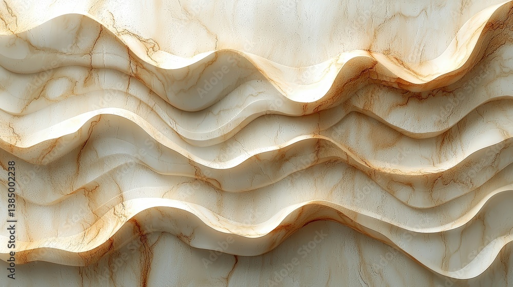 Poster abstract elegant smooth wave patterns with light beige and brown tones for design backgrounds