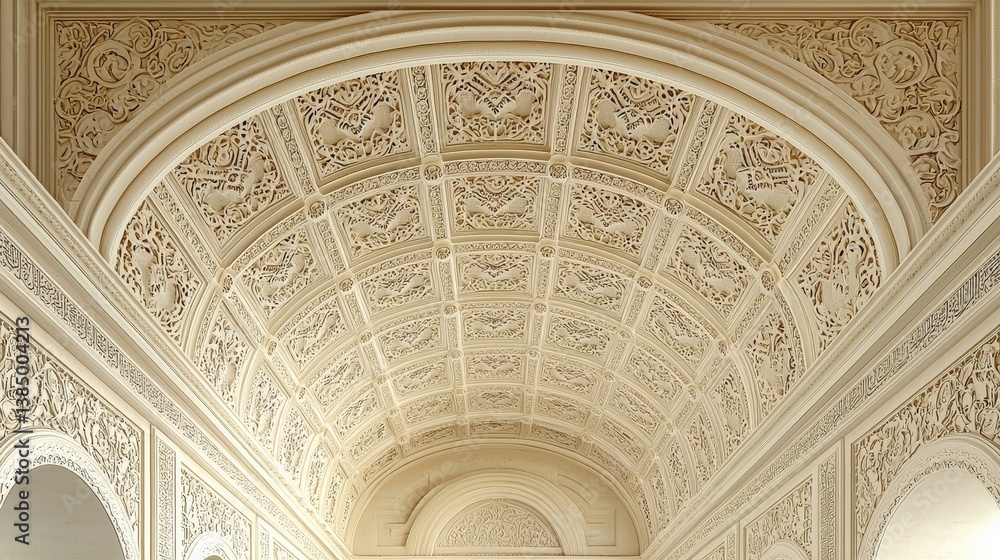 Poster intricate decorative ceiling design in classical architecture with elegant patterns and details