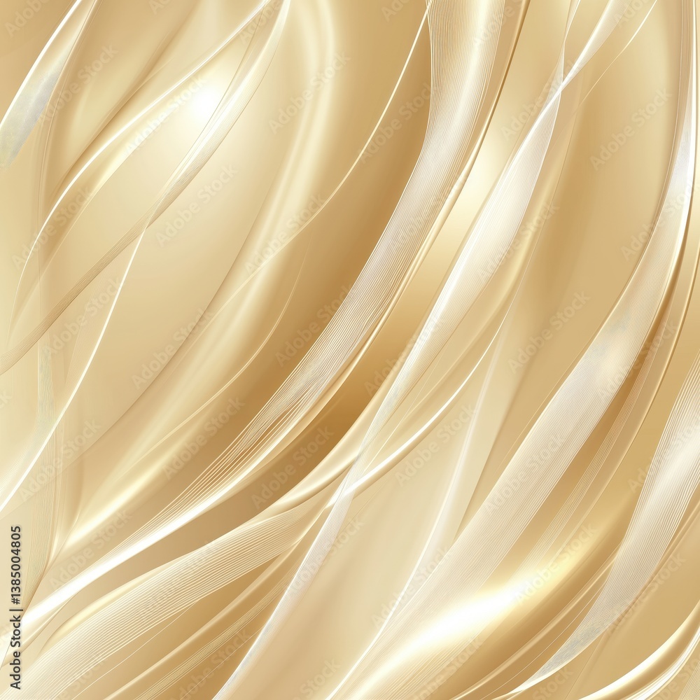 Poster golden waves and light streaks cascade in a dance of elegance. a serene abstract background texture 