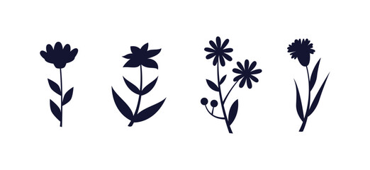 Set design flower silhouettes