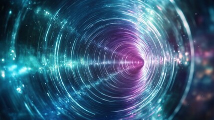 Galactic portal, a cosmic wormhole with swirling light trails and color gradients