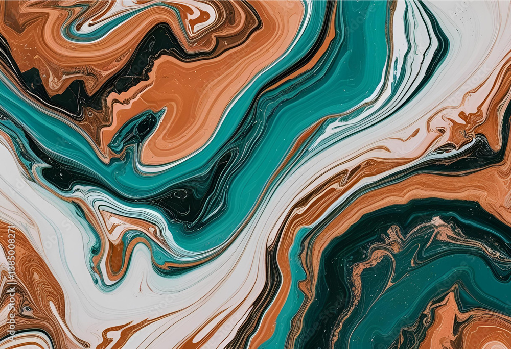 Poster abstract liquid art: fluid acrylics create a mesmerizing abstract artwork with swirling patterns of 