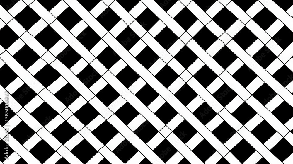 Aufkleber black and white geometric pattern with diagonal stripes and intersecting lines for design use