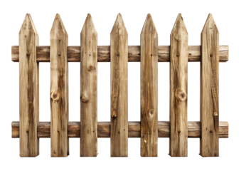 rustic wooden fence clipart image on transparent background