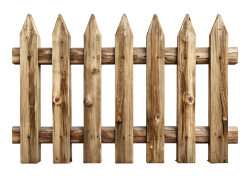 rustic wooden fence clipart image on transparent background