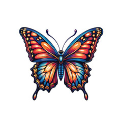 Beautiful colorful butterfly insect isolated on white with delicate wings